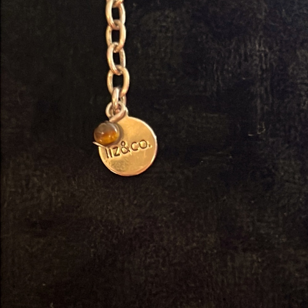 Silver Liz Claiborne Liz & Co Coil Collar Necklace with Pendant 15" jewelry - Picture 9 of 13